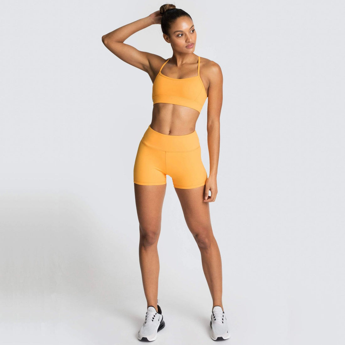 Womens Clothing Solid Color Fitness Sports Short Set